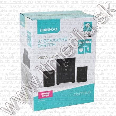 Image of Omega aktív 2.1 hangfalszett (25W, Fa) Fekete (42291) (IT11079)